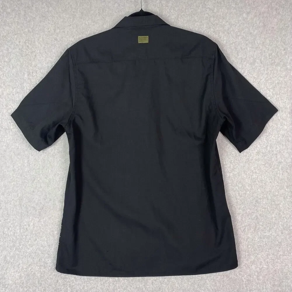 G-Star Raw Mens M Black Hawaiian Service Regular Fit S/S Button Camp Shirt